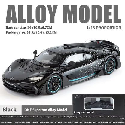 1:18 Mercedes Benz AMG ONE Super Sports Vehicle Alloy Dieacst Model Car Sound & Light Classic Hobby Collectibles Birthday Gifts