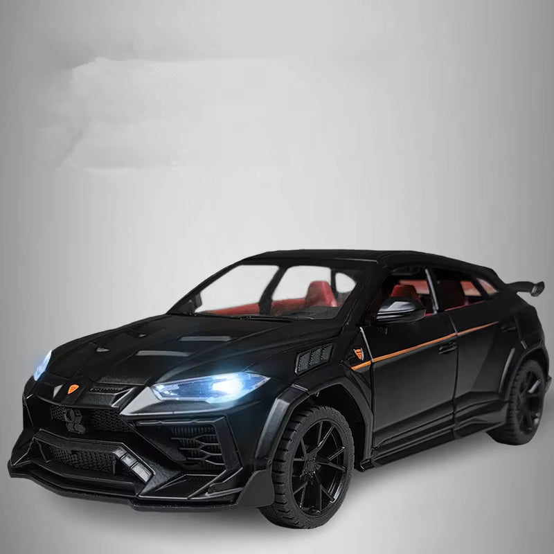 1:24 URUS SUV Alloy Modified Sports Car Model Diecast Metal Off-Road Vehicle Model Simulation Sound and Light Childrens Toy Gift