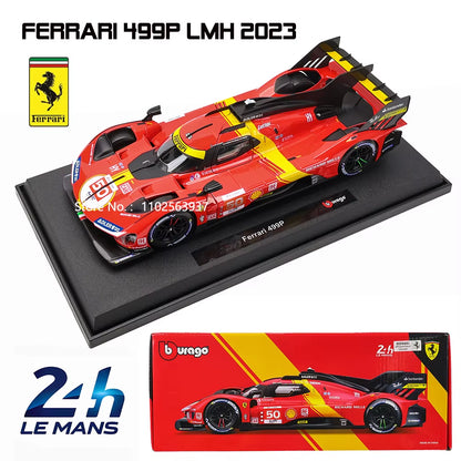 1:18 Ferrari 499P LMH 2023 Car Model Boy Big Toy Static Die Cast Vehicles Collectible Model Car Toys