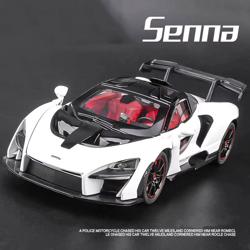 1:24 Mclaren Senna Supercar Scale Car Model Alloy Vehicle Diecast Metal Sound＆Light Collectible Childrens Birthday Toy Car Gift