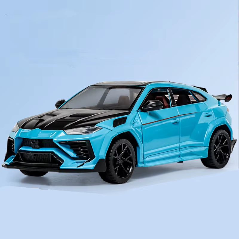 1:24 URUS SUV Alloy Modified Sports Car Model Diecast Metal Off-Road Vehicle Model Simulation Sound and Light Childrens Toy Gift