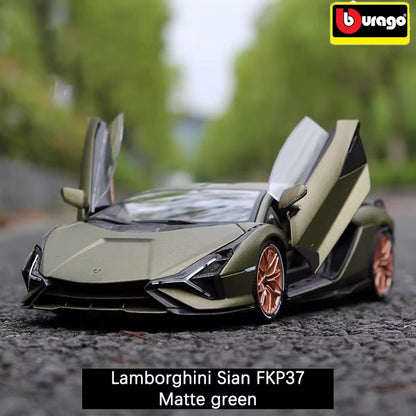 1:18 Lamborghini Car Model Lightning Sian FKP37 Supercar Car Model Alloy Vehicles Simulation Collectible Ornaments Gifts