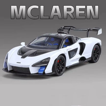 1:24 Mclaren Senna Supercar Scale Car Model Alloy Vehicle Diecast Metal Sound＆Light Collectible Childrens Birthday Toy Car Gift