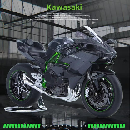 1:9 Kawasaki H2R Ninja V4S S1000RR Alloy Die Cast Motorcycle Model Toy Vehicle Carrying Lights off Road Autocycle Toys Car