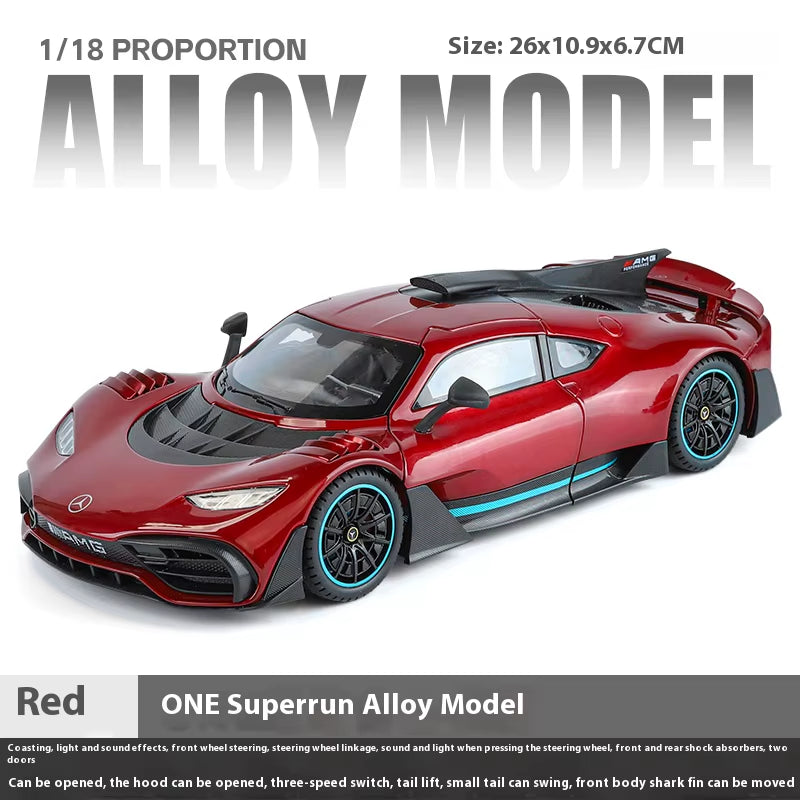 1:18 Mercedes Benz AMG ONE Super Sports Vehicle Alloy Dieacst Model Car Sound & Light Classic Hobby Collectibles Birthday Gifts