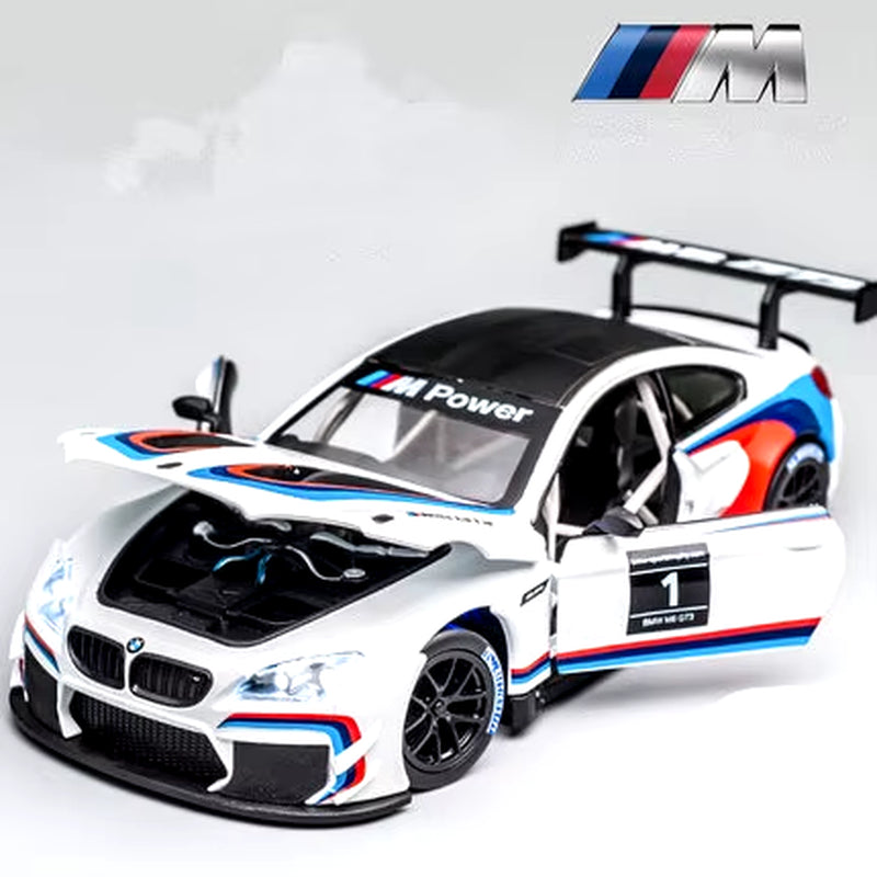 1:24 BMW M4 GT3 Alloy Sports Car Model Diecast Metal Toy Car Vehicles Model Simulation Sound and Light Collection Childrens Gift