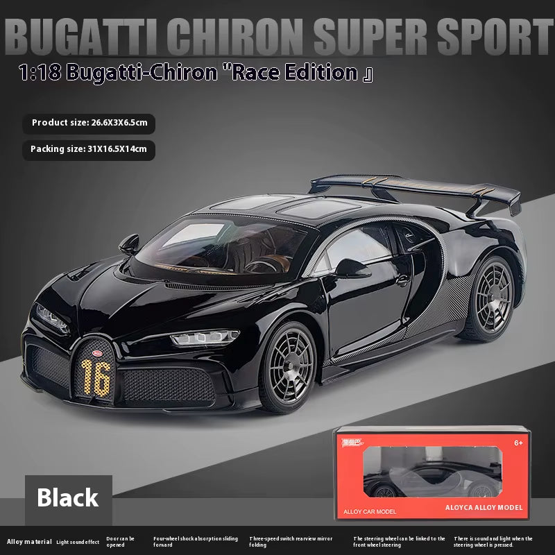 1:18 Scale Bugatti Chiron Alloy Car Model with Lights & Sounds - Ideal Gift for Car Lovers & Kids - Authentic Replica