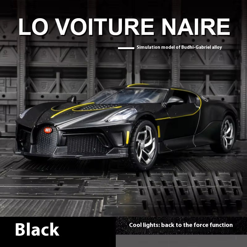 1:24 Bugatti La Voiture Noire Alloy Supercar Diecast Model Car Central Control Ornament Trendy Decorations Birthday Gift for Kid