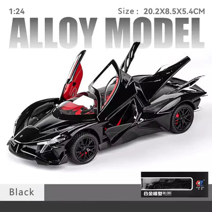 New 1:24 Apollo Evo Alloy Car Model Simulation Sound and Light Pull Back Toy Car Metal Sports Car Boys Collection Ornaments Gift