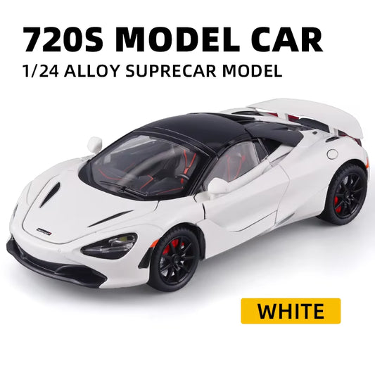 Mclaren 720S 1:24 Super Sportcar Sound & Light Miniatures Alloy Diecast Model Car Presents for Boyfriend Toys for Kid Gift Metal