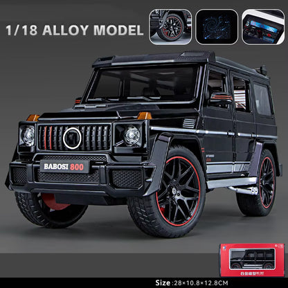 New 1:18 Benz G800 Alloy Car Model Simulation Sound and Light Pull Back Toy Car Off-Road Suv Toy Boy Collection Decoration Gift