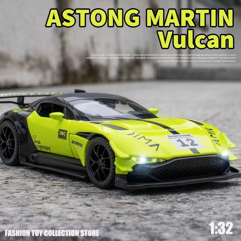 1: 32 Aston Martin Vulcan Fast&Furious Alloy Car Model Diecasts Toy with Sound and Light Vehicles Decoration Toys for Kids Gift