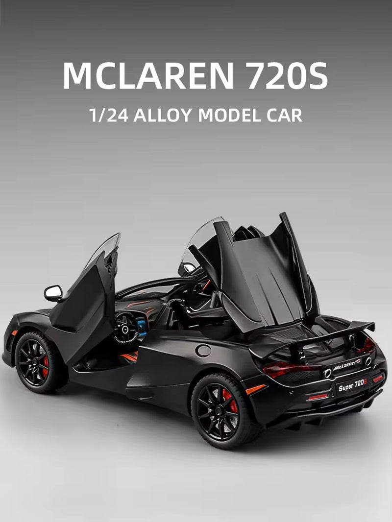 Mclaren 720S 1:24 Super Sportcar Sound & Light Miniatures Alloy Diecast Model Car Presents for Boyfriend Toys for Kid Gift Metal