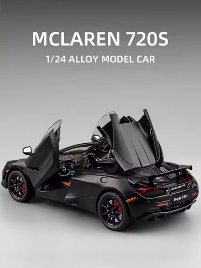 Mclaren 720S 1:24 Super Sportcar Sound & Light Miniatures Alloy Diecast Model Car Presents for Boyfriend Toys for Kid Gift Metal