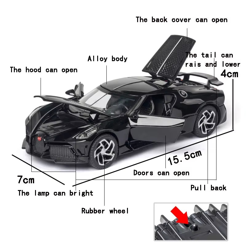 1:32 BGT La Voiture Noire Alloy Car Model Decoration Metal Diecasts & Toy Vehicles Toy Global Limited Edition Children Boy Toys