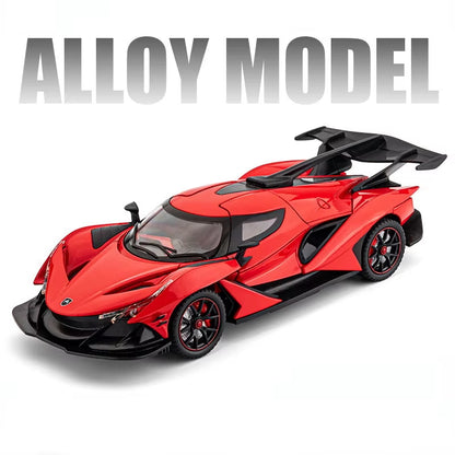 1/24 Scale Apollo IE Toys Car Models Alloy Diecast with Sound Light Pull Back Vehicles Models for Boys Birthday Gifts