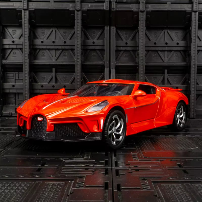 1:24 Bugatti La Voiture Noire Alloy Supercar Diecast Model Car Central Control Ornament Trendy Decorations Birthday Gift for Kid