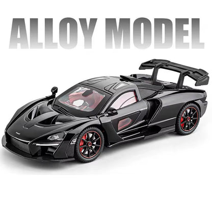 1:24 Mclaren Senna Supercar Scale Car Model Alloy Vehicle Diecast Metal Sound＆Light Collectible Childrens Birthday Toy Car Gift