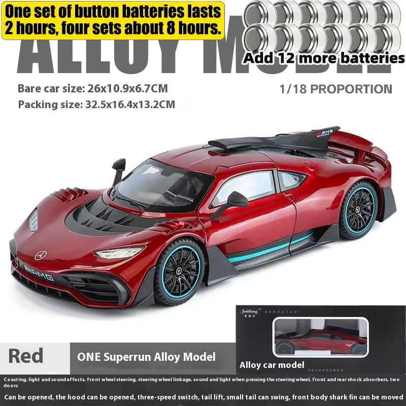 1:18 Mercedes Benz AMG ONE Super Sports Vehicle Alloy Dieacst Model Car Sound & Light Classic Hobby Collectibles Birthday Gifts