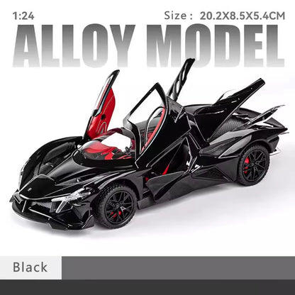 New 1:24 Apollo Evo Alloy Car Model Simulation Sound and Light Pull Back Toy Car Metal Sports Car Boys Collection Ornaments Gift