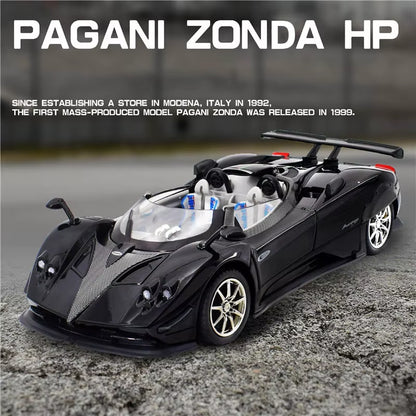 1:24 Pagani Zonda HP Barchetta Supercar Alloy Car Model Sound and Light Pull Back Children'S Toy Collectibles Birthday Gift