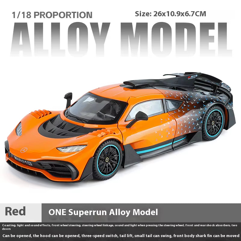 1:18 Mercedes Benz AMG ONE Super Sports Vehicle Alloy Dieacst Model Car Sound & Light Classic Hobby Collectibles Birthday Gifts