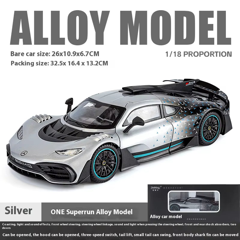 1:18 Mercedes Benz AMG ONE Super Sports Vehicle Alloy Dieacst Model Car Sound & Light Classic Hobby Collectibles Birthday Gifts