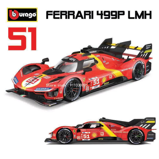 1:18 Ferrari 499P LMH 2023 Car Model Boy Big Toy Static Die Cast Vehicles Collectible Model Car Toys