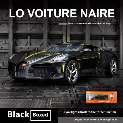 1:24 Bugatti La Voiture Noire Alloy Supercar Diecast Model Car Central Control Ornament Trendy Decorations Birthday Gift for Kid