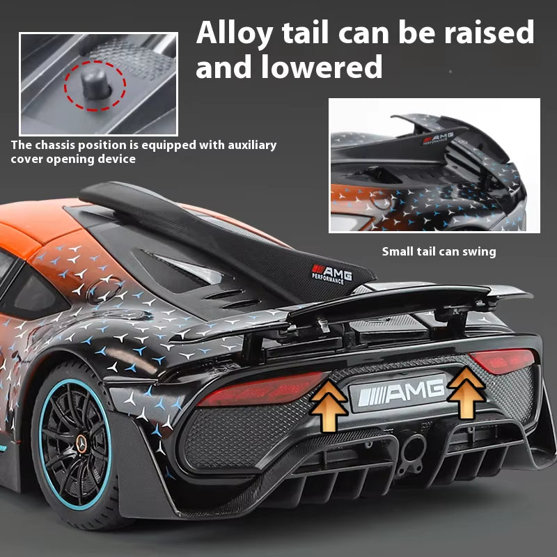 1:18 Mercedes Benz AMG ONE Super Sports Vehicle Alloy Dieacst Model Car Sound & Light Classic Hobby Collectibles Birthday Gifts