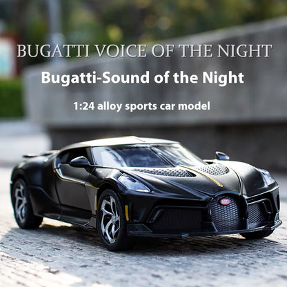 1:24 Bugatti La Voiture Noire Alloy Supercar Diecast Model Car Central Control Ornament Trendy Decorations Birthday Gift for Kid