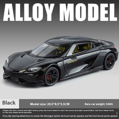 1:24 Gemera GT Super Sport Car Alloy Diecast Metal Model Car Sound & Light Hobby Collectibles Trendy Ornament Gift for Boyfriend