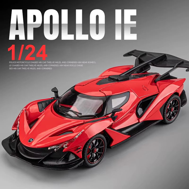 1/24 Scale Apollo IE Toys Car Models Alloy Diecast with Sound Light Pull Back Vehicles Models for Boys Birthday Gifts