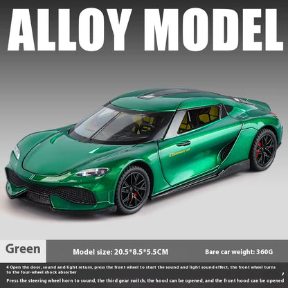 1:24 Gemera GT Super Sport Car Alloy Diecast Metal Model Car Sound & Light Hobby Collectibles Trendy Ornament Gift for Boyfriend