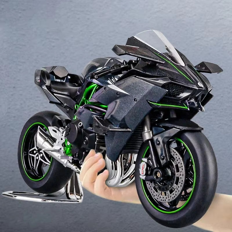 1:9 Kawasaki H2R Ninja V4S S1000RR Alloy Die Cast Motorcycle Model Toy Vehicle Carrying Lights off Road Autocycle Toys Car