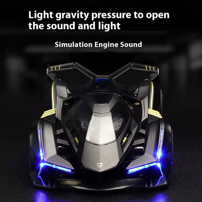 1:24 Lambo V12 GT Metal Vehicle Alloy Sport Car Diecast Car Model Sound and Light Toy Computer Desktop Ornament Collection Gift