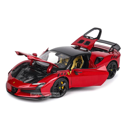 1:18 Ferrari SF90 XX Stradale Red/White Alloy Luxury Vehicle Diecast Cars Model Toy Collection Gift for Boys