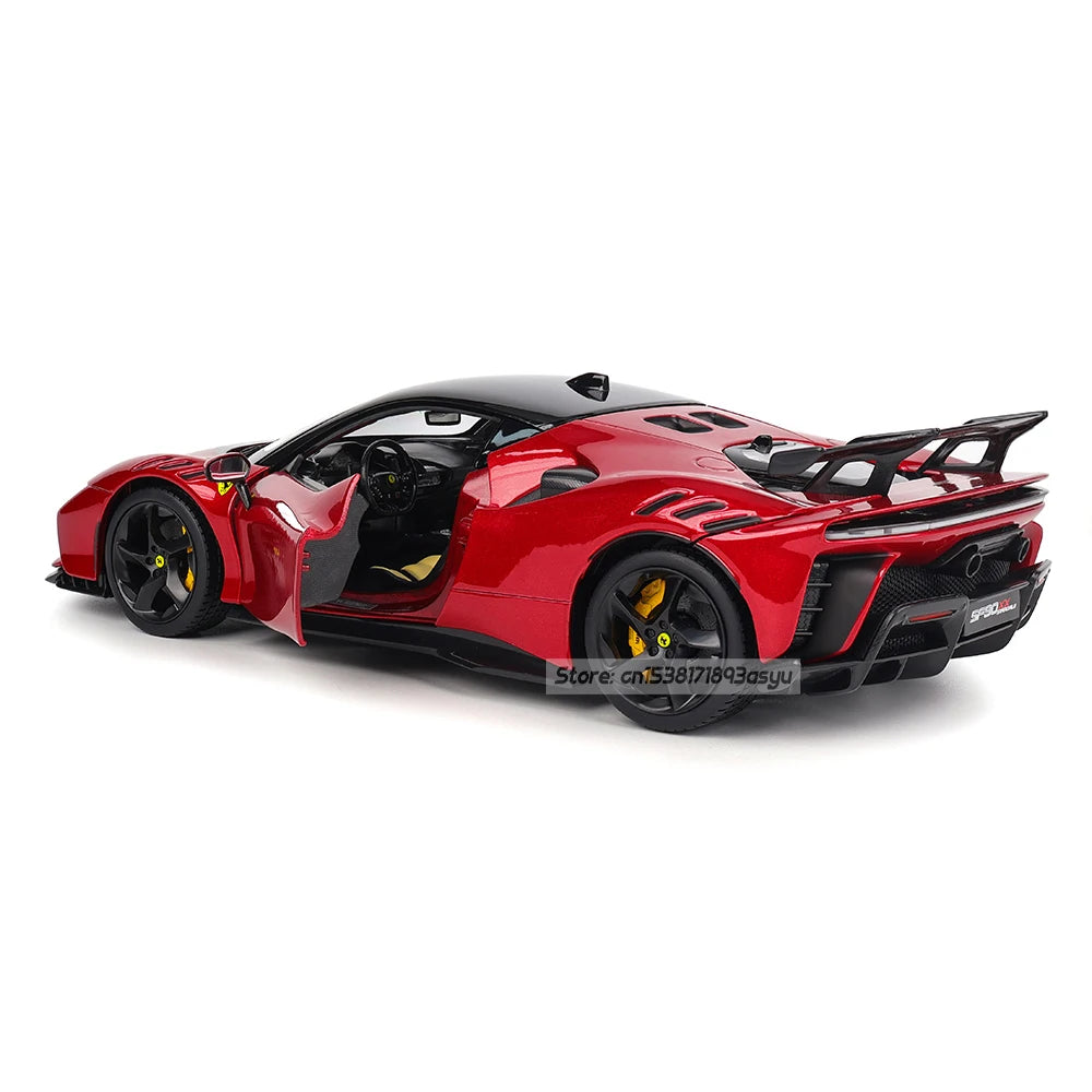 1:18 Ferrari SF90 XX Stradale Red/White Alloy Luxury Vehicle Diecast Cars Model Toy Collection Gift for Boys