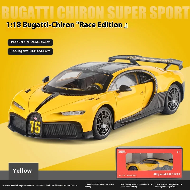 1:18 Scale Bugatti Chiron Alloy Car Model with Lights & Sounds - Ideal Gift for Car Lovers & Kids - Authentic Replica