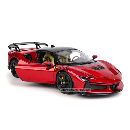 1:18 Ferrari SF90 XX Stradale Red/White Alloy Luxury Vehicle Diecast Cars Model Toy Collection Gift for Boys