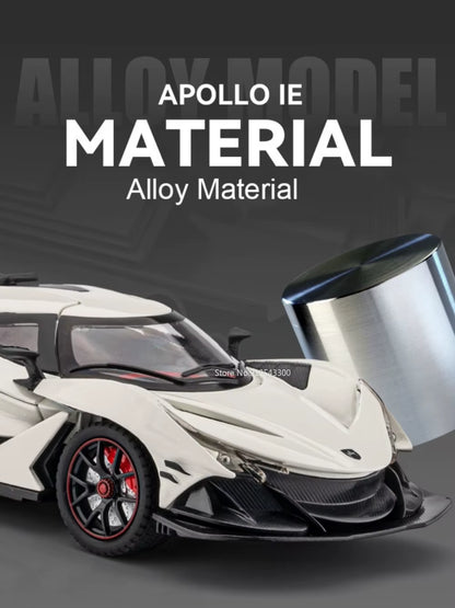 1/24 Scale Apollo IE Toys Car Models Alloy Diecast with Sound Light Pull Back Vehicles Models for Boys Birthday Gifts