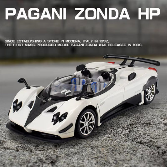 1:24 Pagani Zonda HP Barchetta Supercar Alloy Car Model Sound and Light Pull Back Children'S Toy Collectibles Birthday Gift