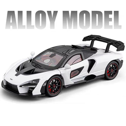 1:24 Mclaren Senna Supercar Scale Car Model Alloy Vehicle Diecast Metal Sound＆Light Collectible Childrens Birthday Toy Car Gift