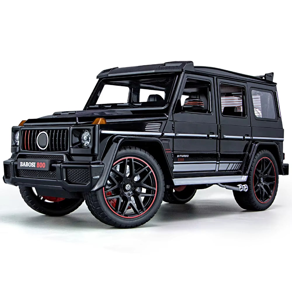 New 1:18 Benz G800 Alloy Car Model Simulation Sound and Light Pull Back Toy Car Off-Road Suv Toy Boy Collection Decoration Gift