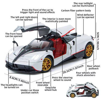 1:24 Scale Pagani Alloy Car Model, /Boyfriend/Birthday Gift, Supercar Model Fashion Accessories