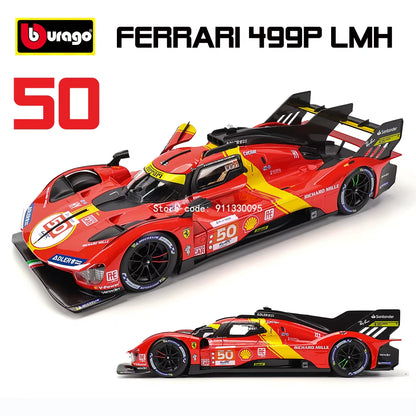 1:18 Ferrari 499P LMH 2023 Car Model Boy Big Toy Static Die Cast Vehicles Collectible Model Car Toys