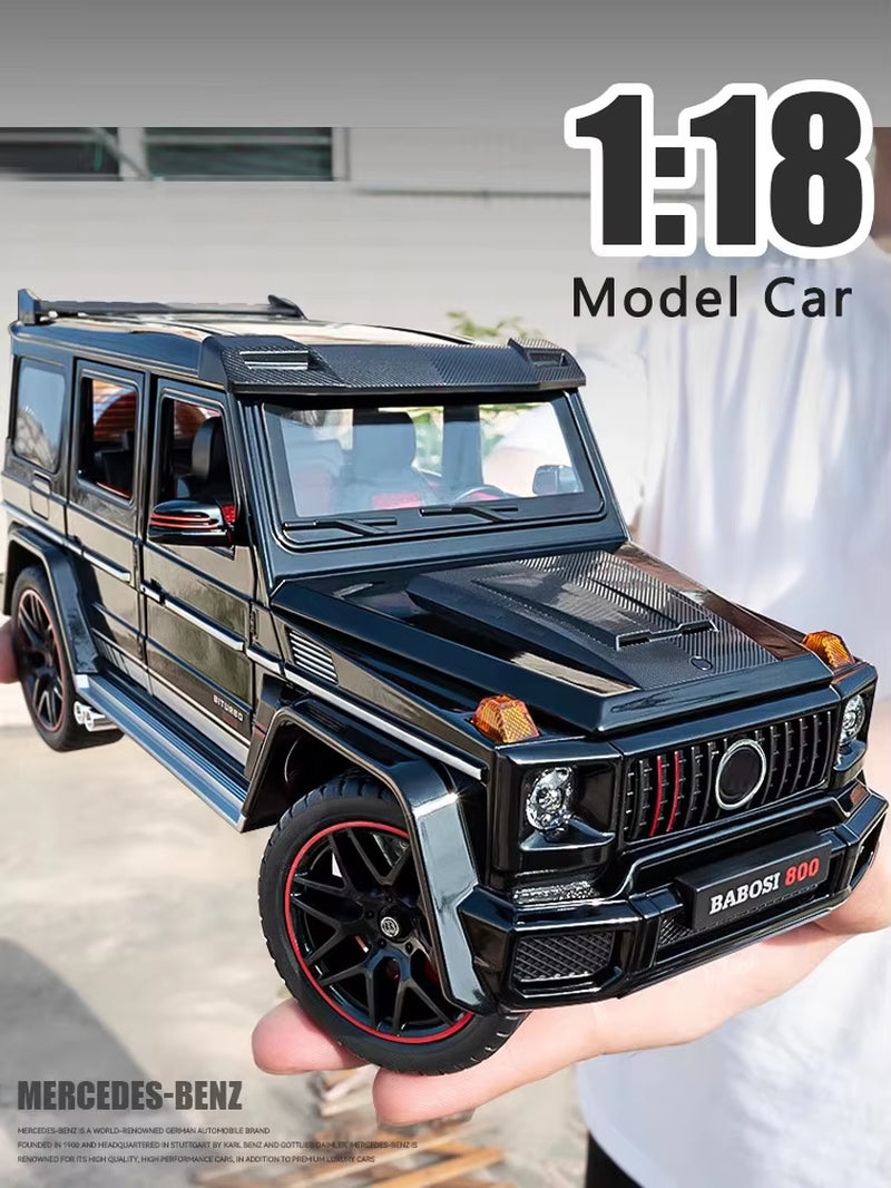 New 1:18 Benz G800 Alloy Car Model Simulation Sound and Light Pull Back Toy Car Off-Road Suv Toy Boy Collection Decoration Gift