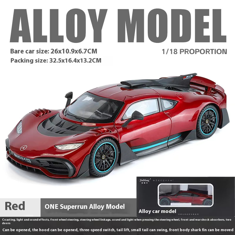 1:18 Mercedes Benz AMG ONE Super Sports Vehicle Alloy Dieacst Model Car Sound & Light Classic Hobby Collectibles Birthday Gifts