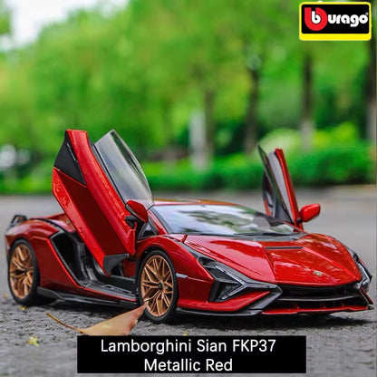 1:18 Lamborghini Car Model Lightning Sian FKP37 Supercar Car Model Alloy Vehicles Simulation Collectible Ornaments Gifts