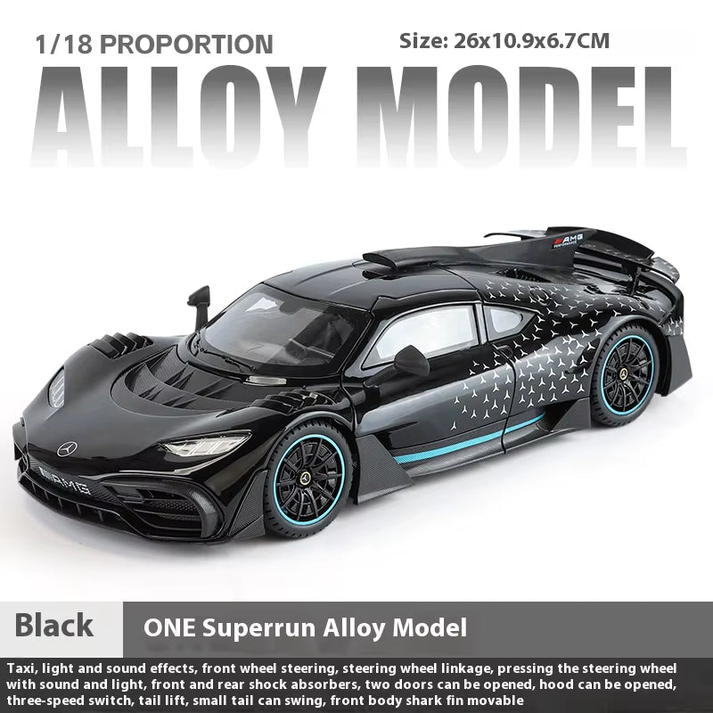 1:18 Mercedes Benz AMG ONE Super Sports Vehicle Alloy Dieacst Model Car Sound & Light Classic Hobby Collectibles Birthday Gifts